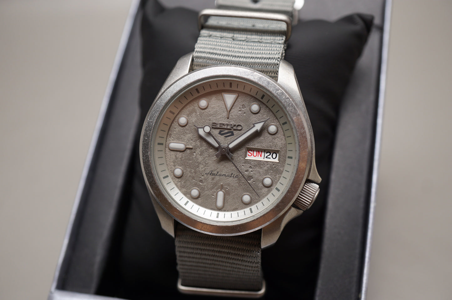Seiko 5 Sports SRPG63K1 4R36 Cement Grey Dial Automatic Watch