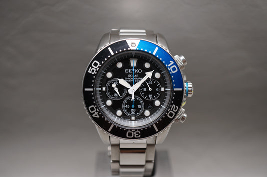 Seiko Prospex SSC781P1 V175 Black Divers 200M Solar Quartz Chronograph Watch
