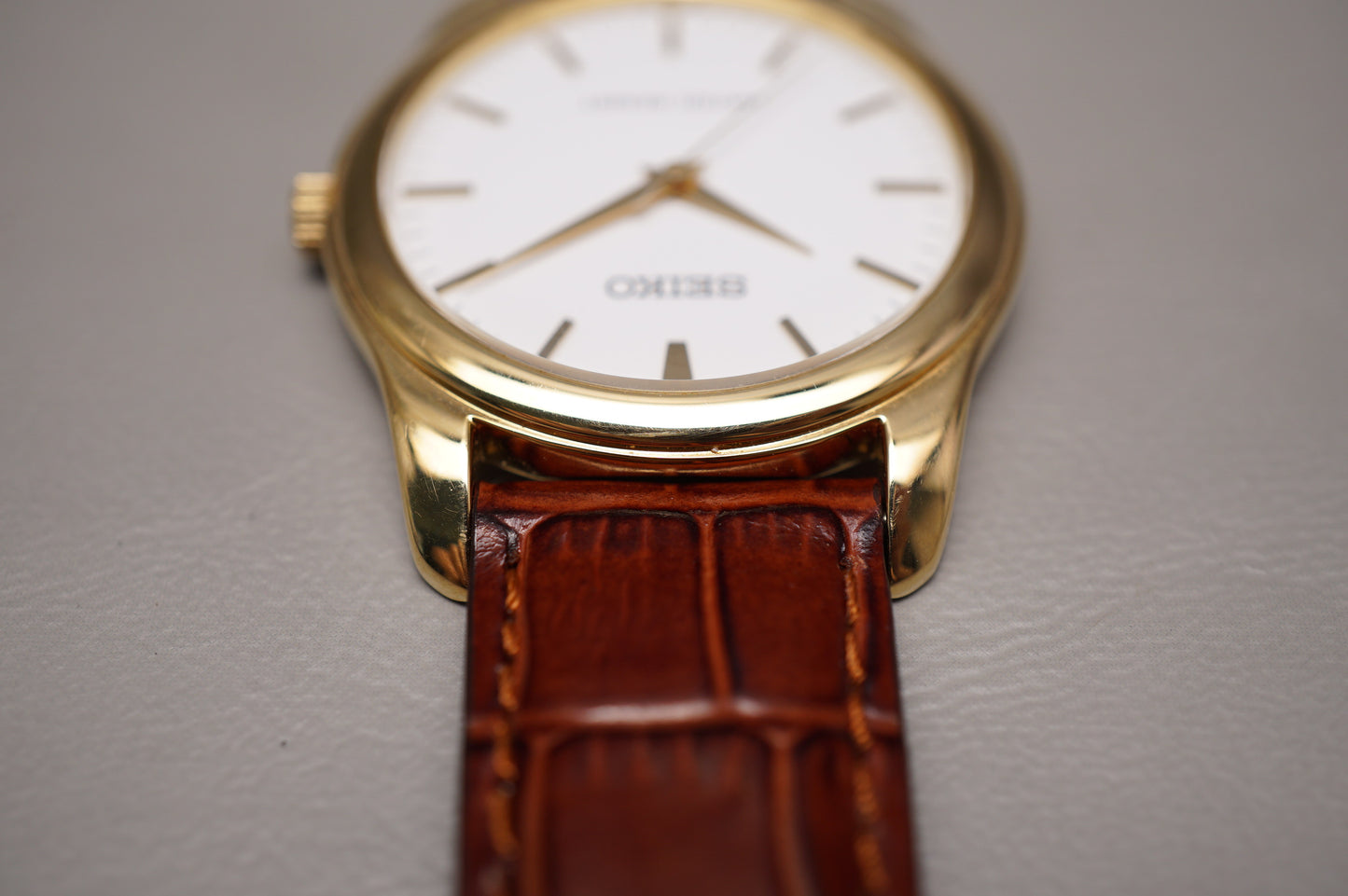 Seiko Spirit SCXP032 7N01 Gold Tone White Dial Quartz Watch