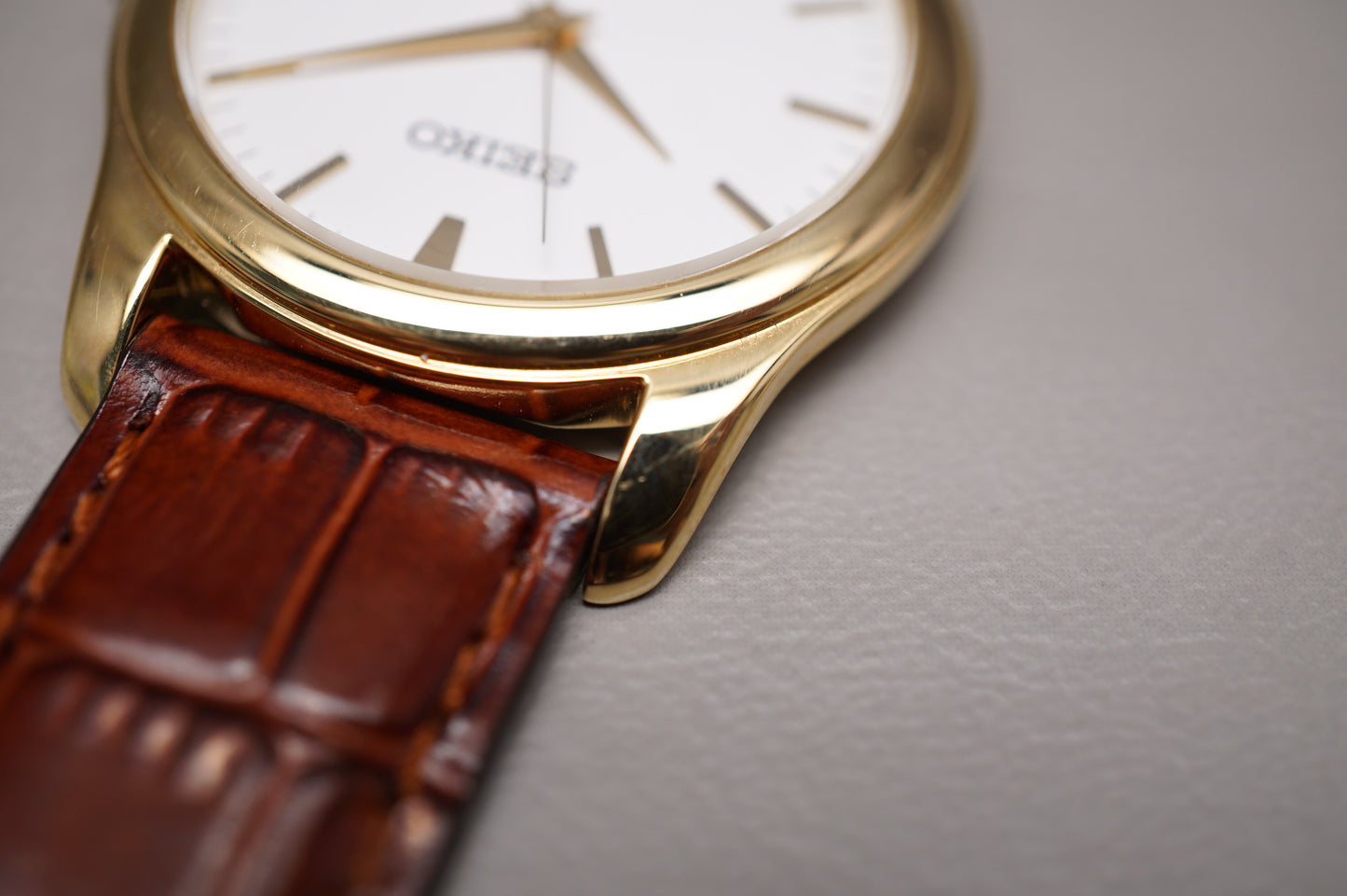Seiko Spirit SCXP032 7N01 Gold Tone White Dial Quartz Watch
