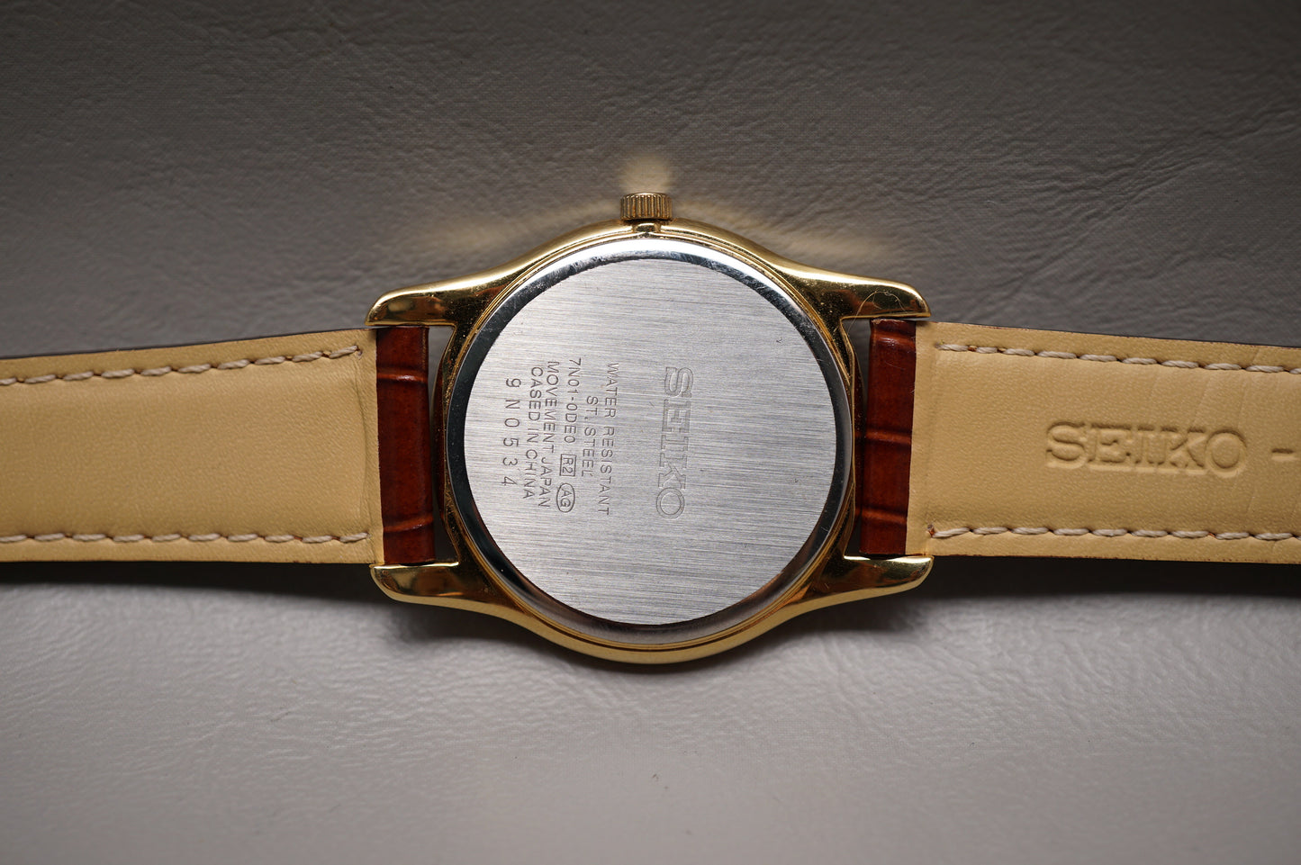 Seiko Spirit SCXP032 7N01 Gold Tone White Dial Quartz Watch
