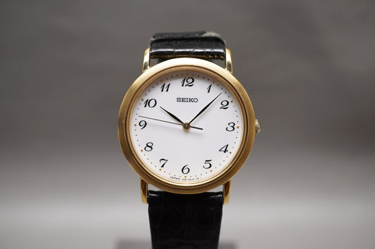 Seiko Spirit SCDP030 7N01 Gold Tone White Dial Quartz Watch JDM