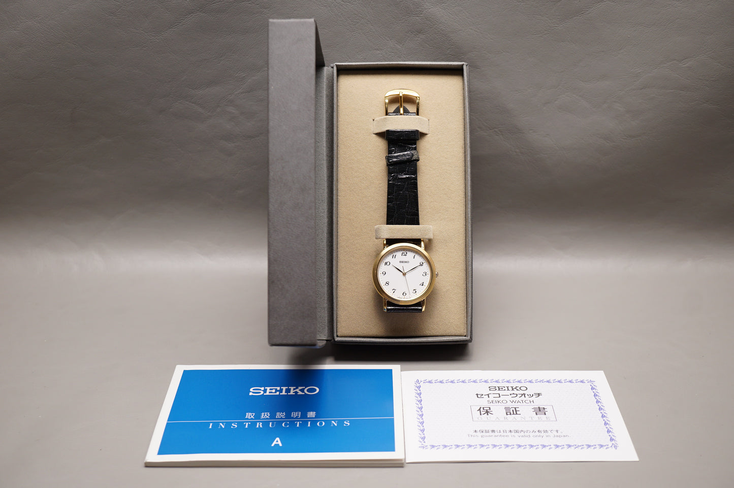 Seiko Spirit SCDP030 7N01 Gold Tone White Dial Quartz Watch JDM