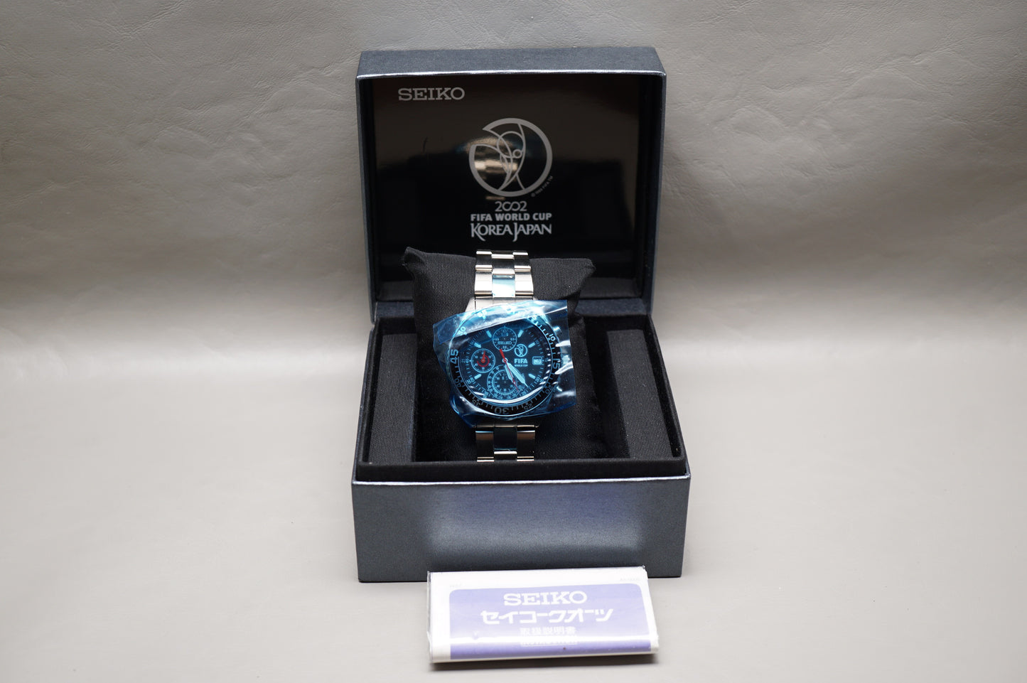 NOS Seiko SCQP001 V657-0AA0 V657 2002 FIFA World Cup Black Dial Quartz Watch
