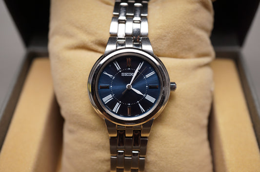 Seiko Selection SSDY025 1B21 Sunburst Blue Radio Wave Solar Quartz Ladies Watch