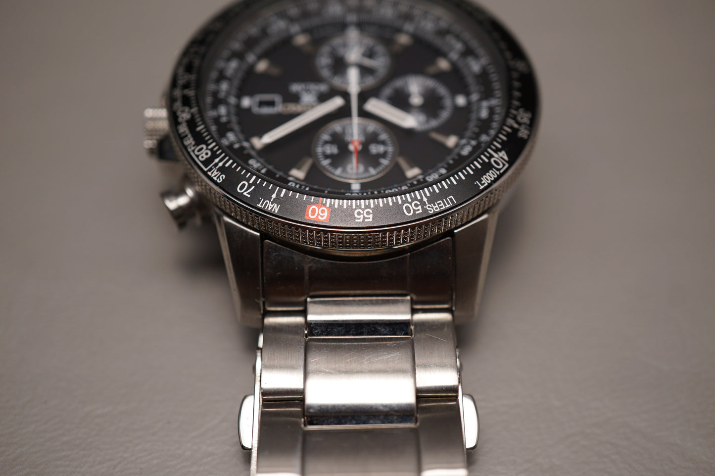 Seiko Prospex SBDL029 V172 Black Dial Flightmaster Solar Quartz Watch