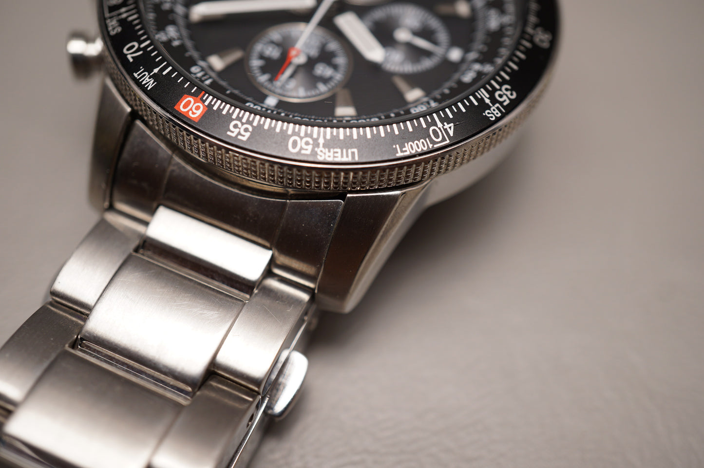 Seiko Prospex SBDL029 V172 Black Dial Flightmaster Solar Quartz Watch