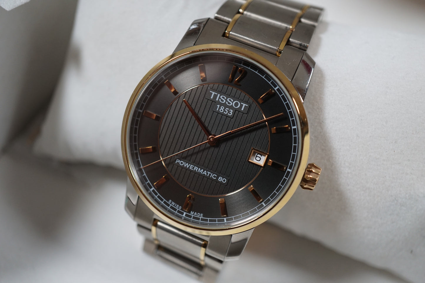 Tissot 1853 T087407A Powermatic 80 T-Classic Titanium Two-Tone Automatic Watch