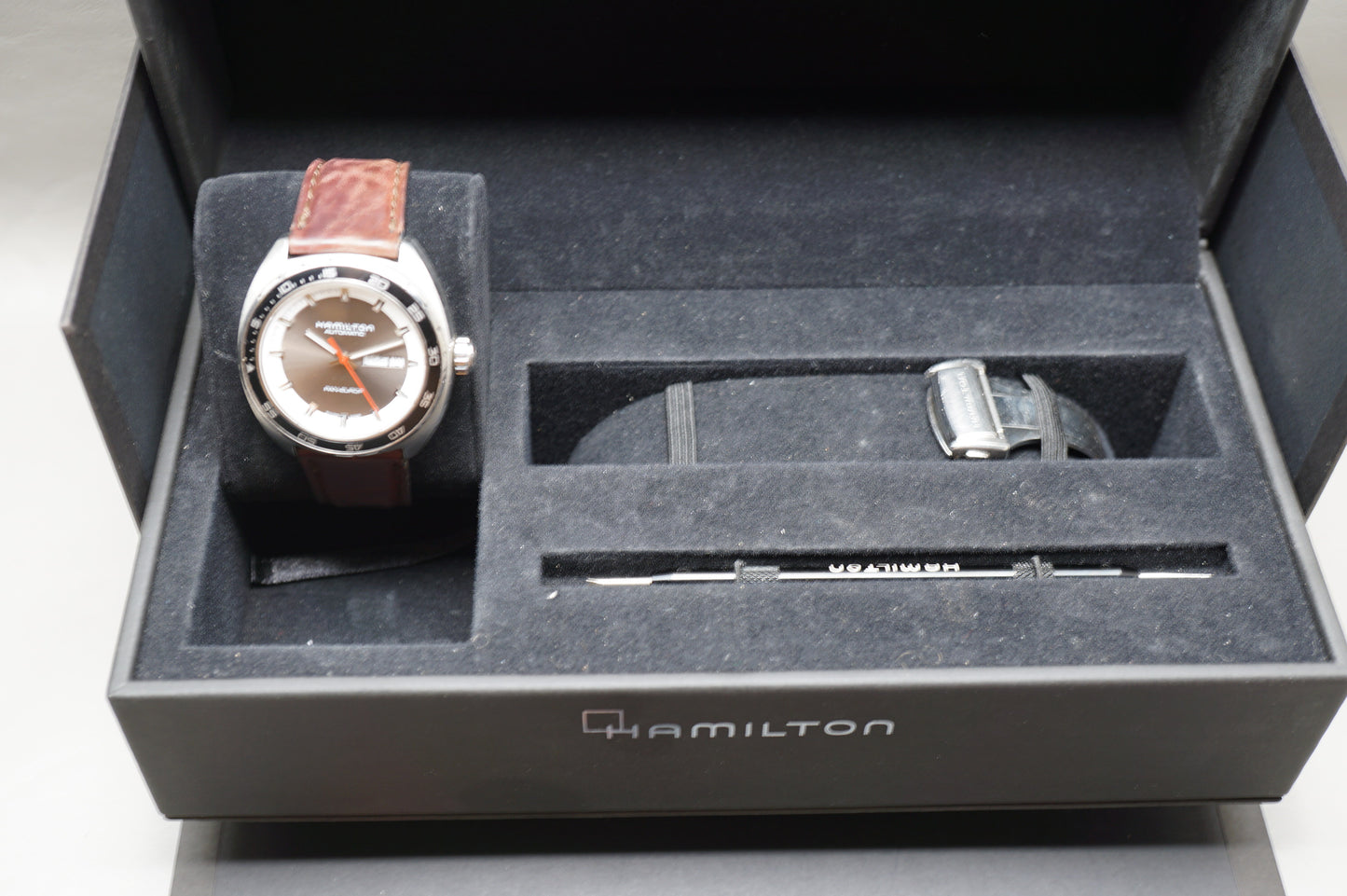 Hamilton American Classic H35415781 Pan Europ Grey Dial Automatic Watch READ