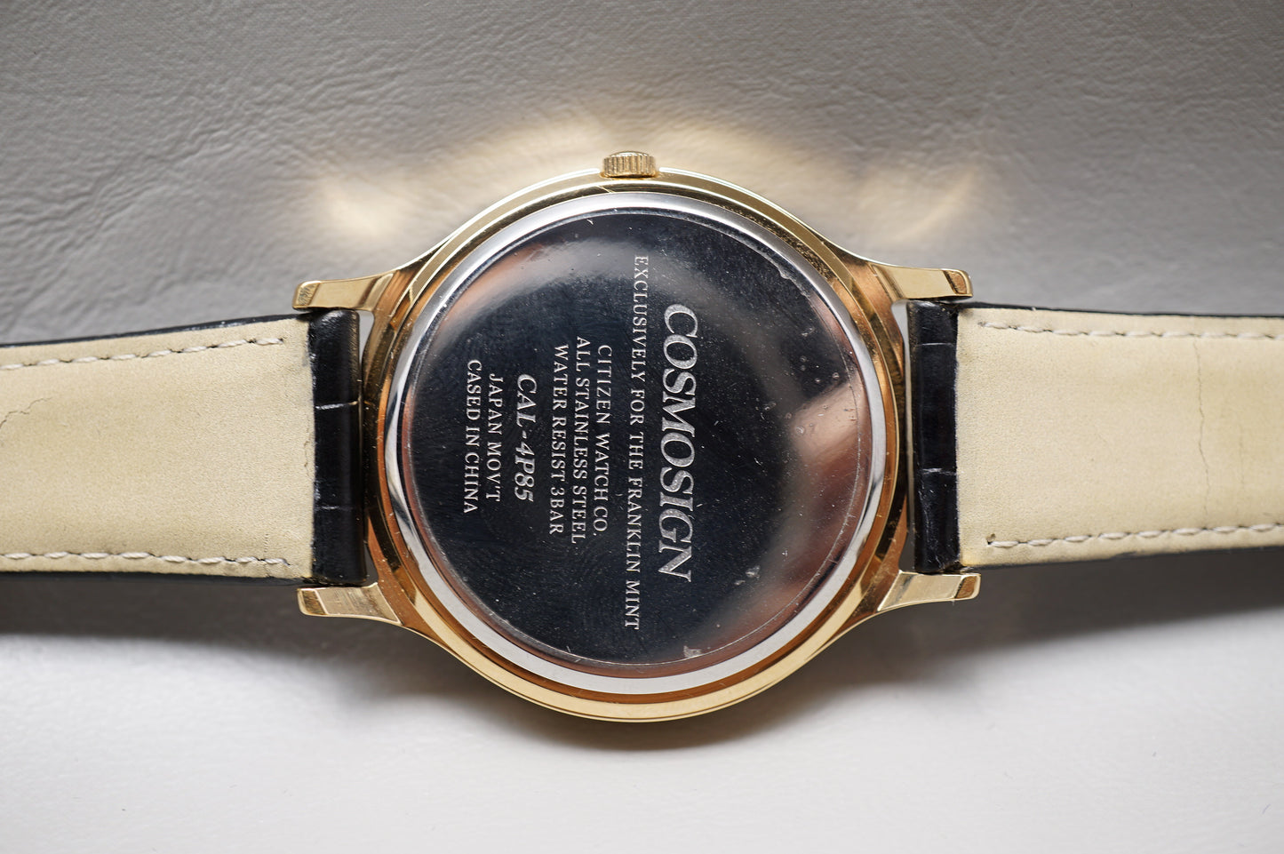 Unworn NOS Citizen Cosmosign CAL-4P85 Franklin Mint Age Of The Moon Quartz Watch