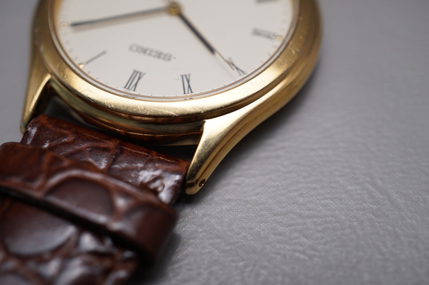 Vintage 1985 Seiko Spirit 5E21-6D70 Gold Tone Roman Dial Quartz Watch