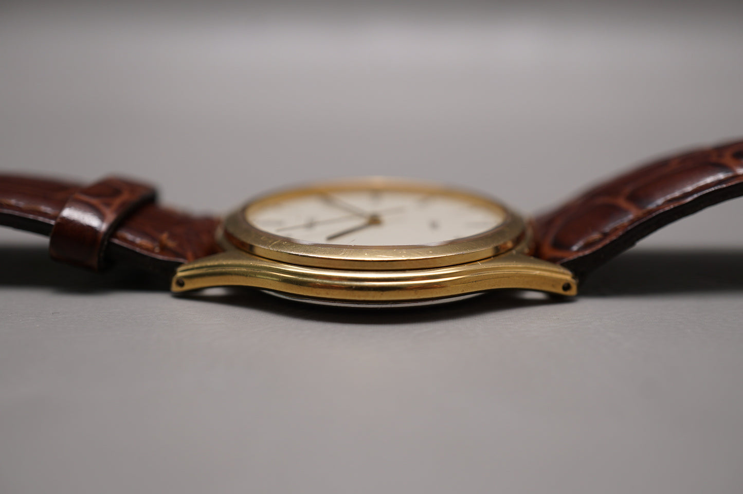 Vintage 1985 Seiko Spirit 5E21-6D70 Gold Tone Roman Dial Quartz Watch