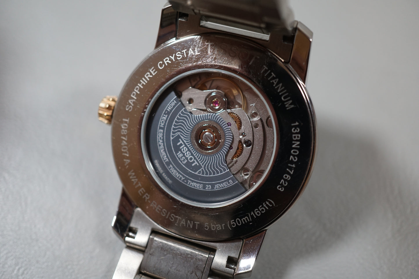 Tissot 1853 T087407A Powermatic 80 T-Classic Titanium Two-Tone Automatic Watch