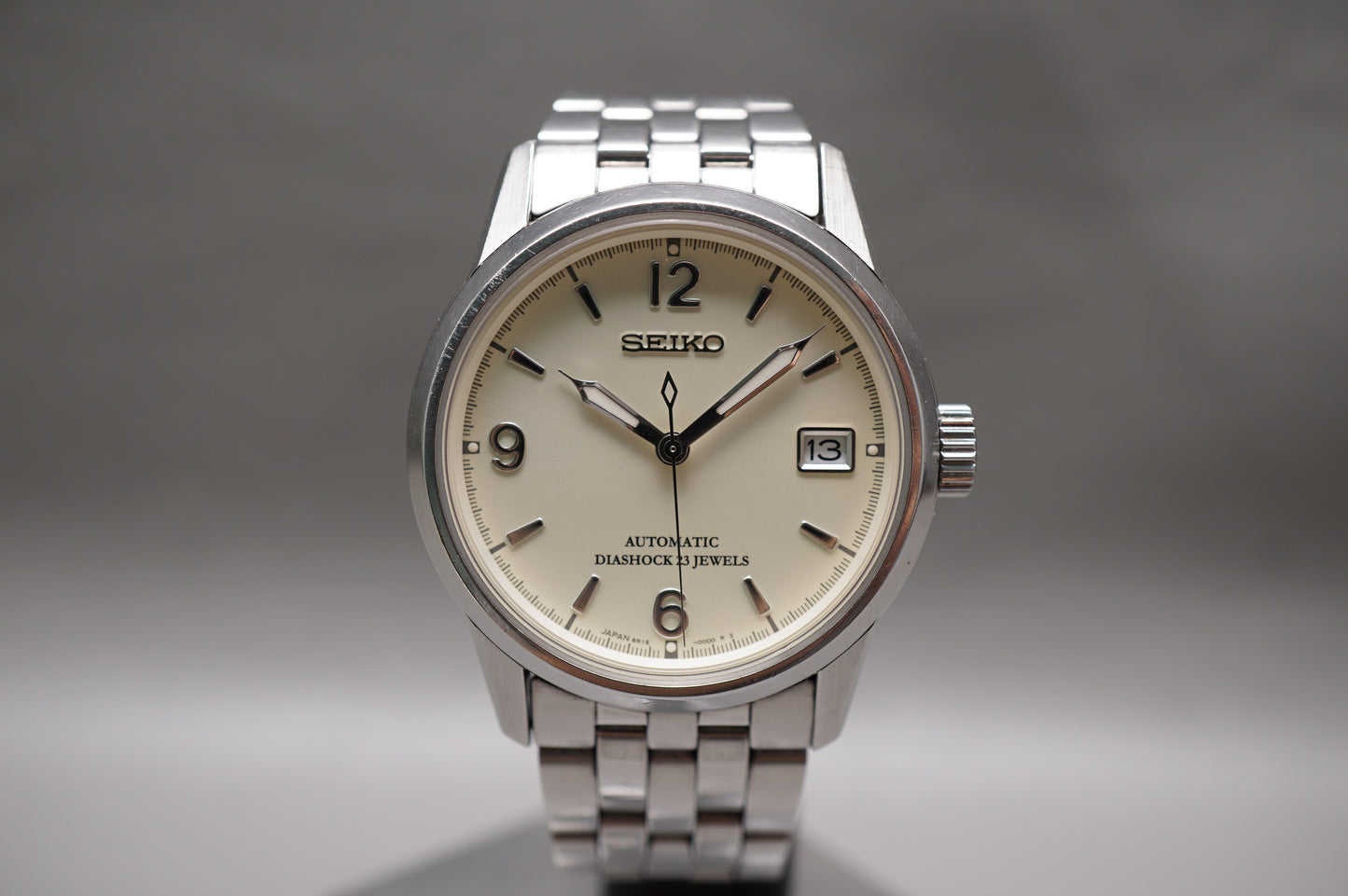 Seiko Spirit SCVS009 6R15 Creme Military Dial JDM Automatic Watch READ