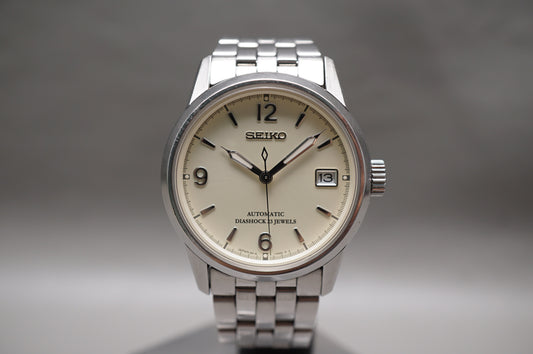 Seiko Spirit SCVS009 6R15 Creme Military Dial JDM Automatic Watch READ
