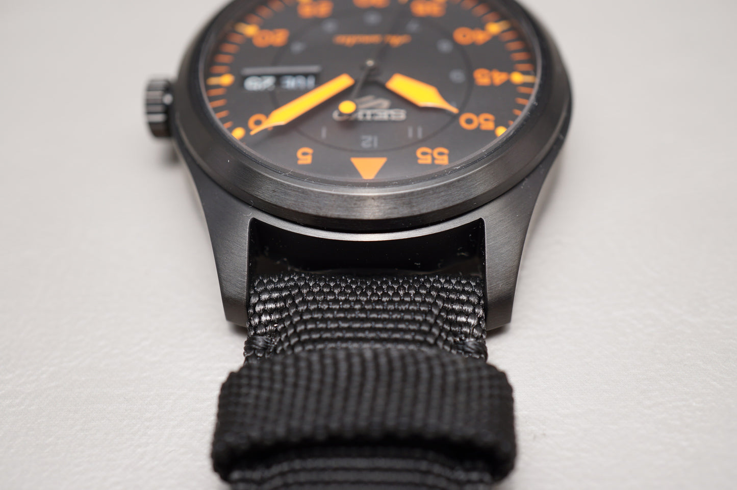 Unworn Seiko 5 Sports SBSA143 4R36 Flieger Style Black Orange Automatic Watch