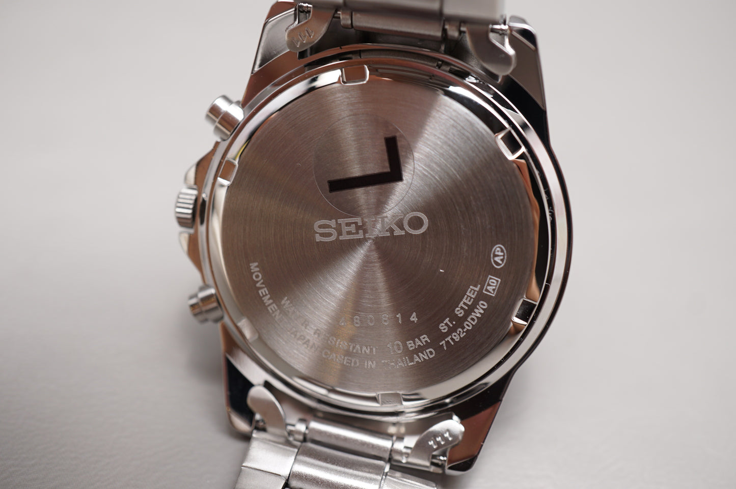 New Seiko SND367PC 7T92 Black Dial Chronograph Tachymeter Quartz Watch