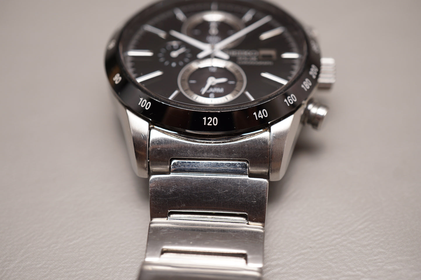 Seiko Spirit SBPY119 V172 Black Dial Chronograph Solar Quartz JDM Watch