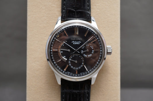 Seiko SARC017 6R21 Black Dial Power Reserve Day-Date JDM Automatic Watch