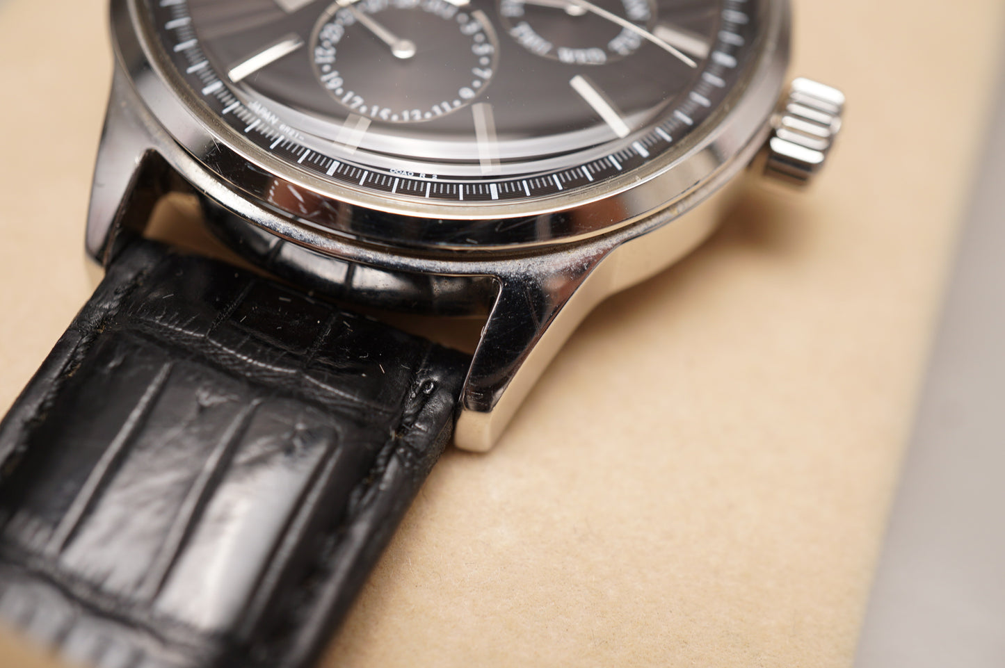 Seiko SARC017 6R21 Black Dial Power Reserve Day-Date JDM Automatic Watch