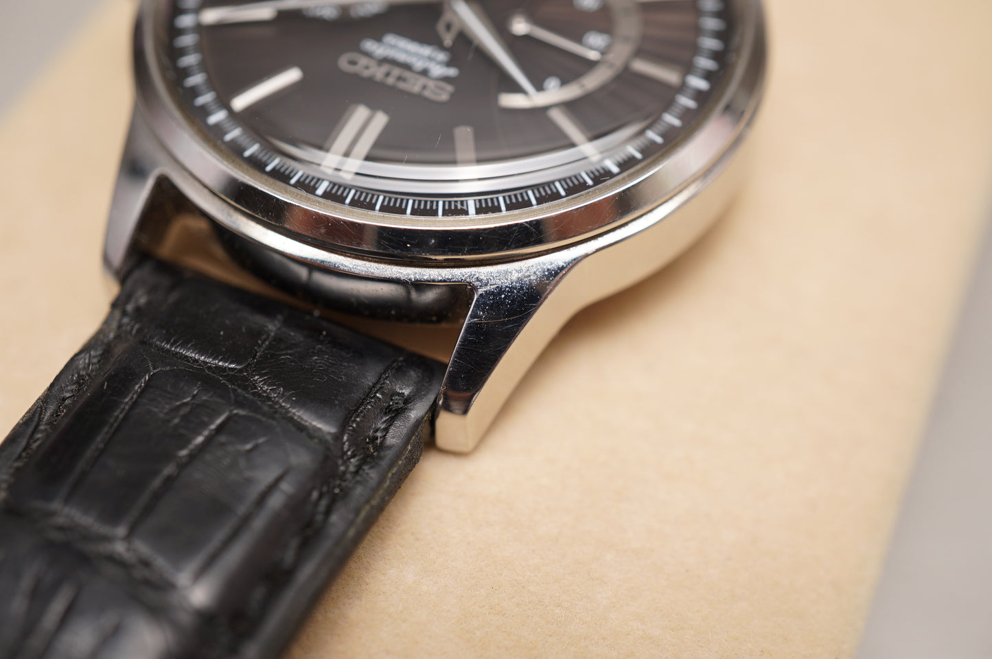 Seiko SARC017 6R21 Black Dial Power Reserve Day-Date JDM Automatic Watch