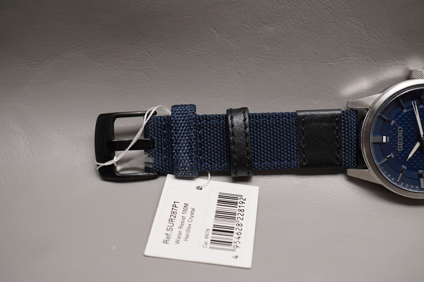 Unworn Seiko SUR287P1 6N76 Textured Blue Dial Big Date 41Mm Quartz Watch