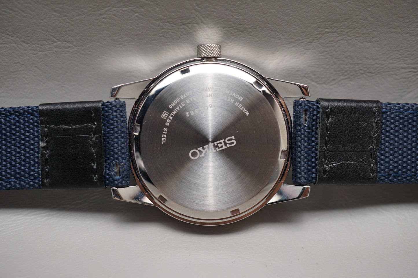 Unworn Seiko SUR287P1 6N76 Textured Blue Dial Big Date 41Mm Quartz Watch