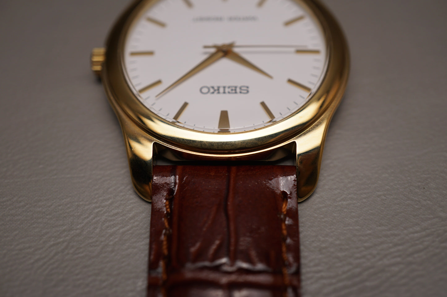 Seiko Spirit SCXP032 7N01 Gold Tone White Dial Quartz Watch