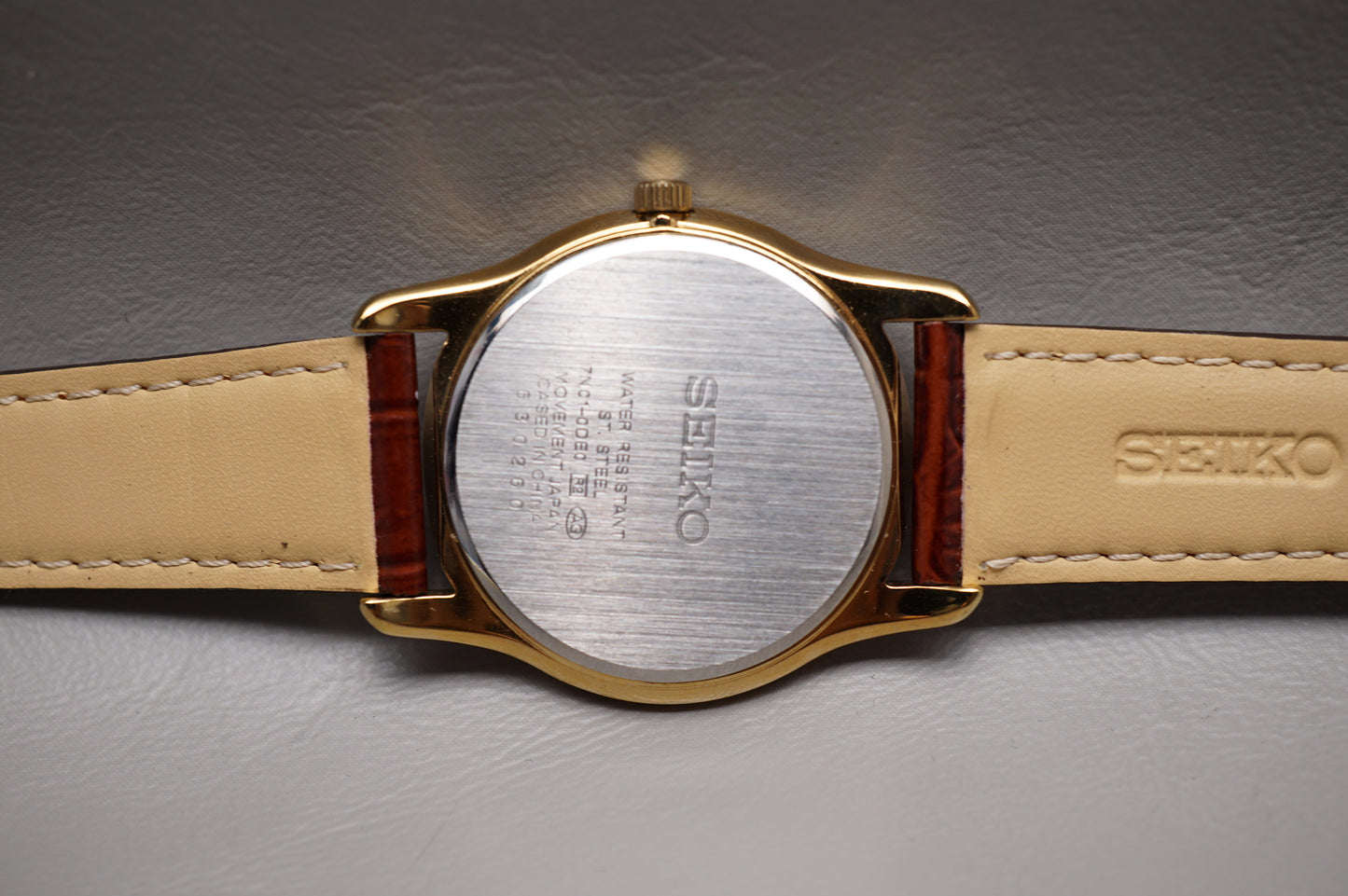 Seiko Spirit SCXP032 7N01 Gold Tone White Dial Quartz Watch