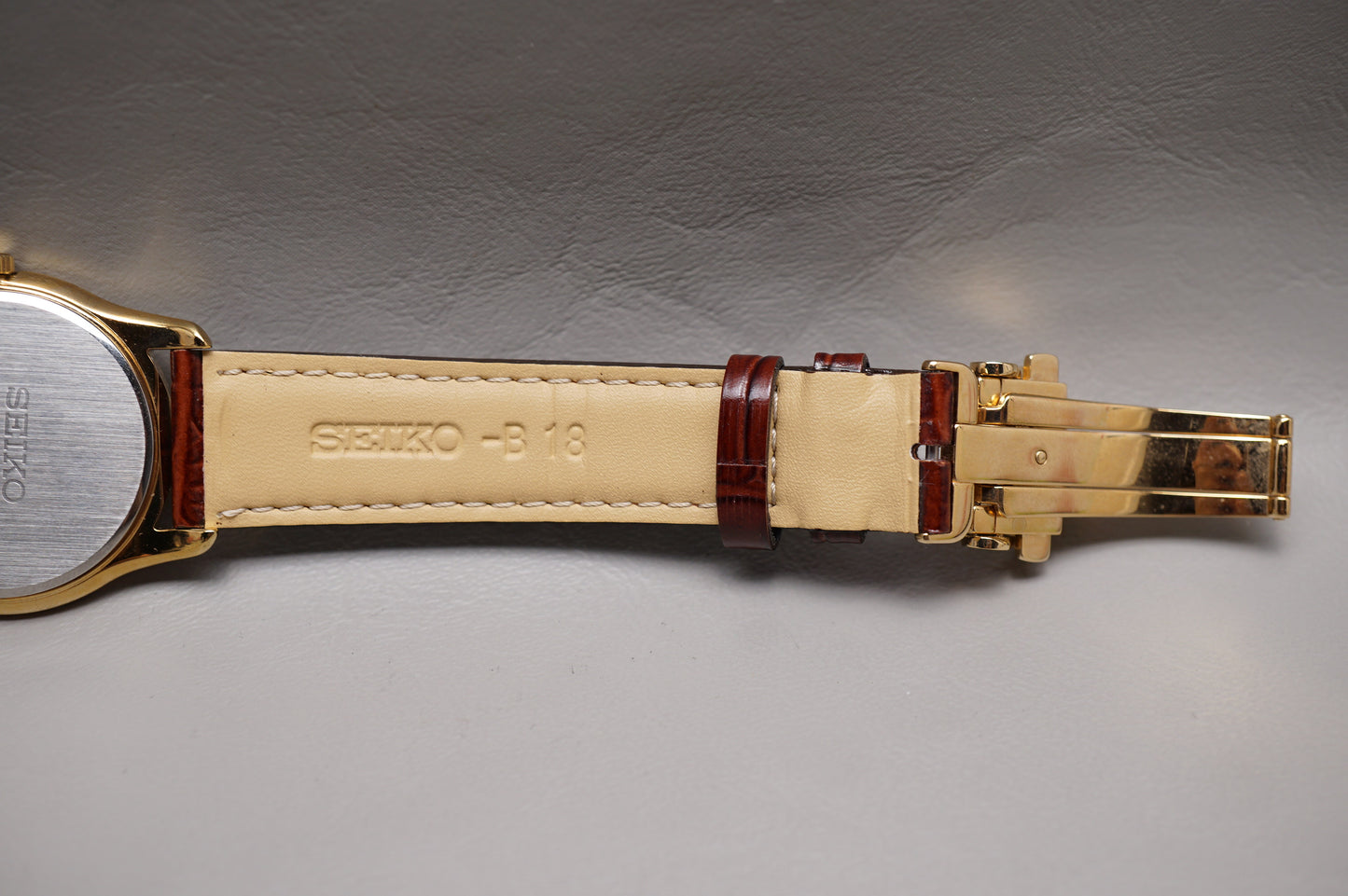 Seiko Spirit SCXP032 7N01 Gold Tone White Dial Quartz Watch
