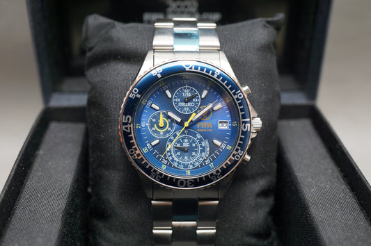 Unworn Seiko SCQP003 V657-0AA0 V657 2002 FIFA World Cup Blue Dial Quartz Watch