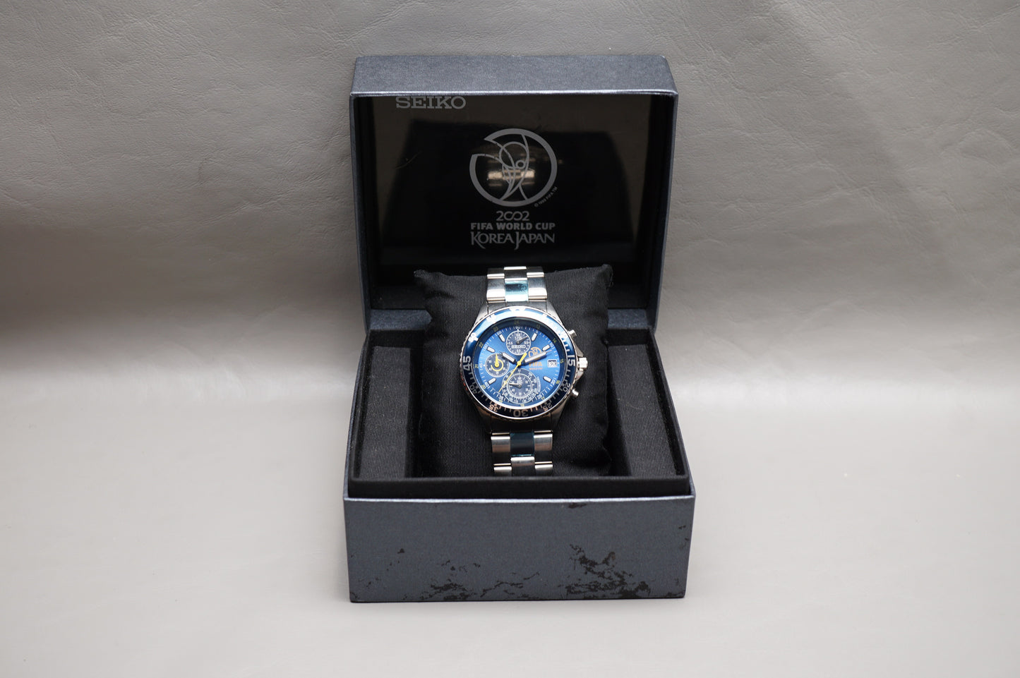 Unworn Seiko SCQP003 V657-0AA0 V657 2002 FIFA World Cup Blue Dial Quartz Watch
