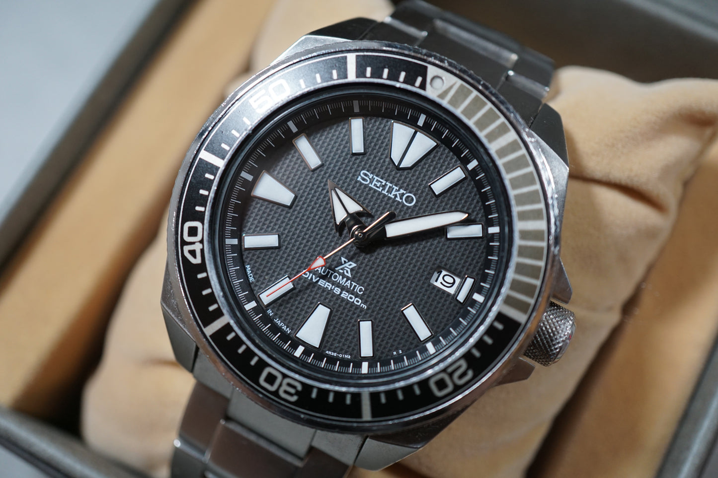Seiko Prospex SBDY009 4R35 Black Waffle Dial Samurai Automatic Watch