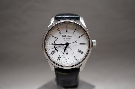 Seiko Presage SARW035 6R27 White Enamel Dial Power Reserve Automatic Watch