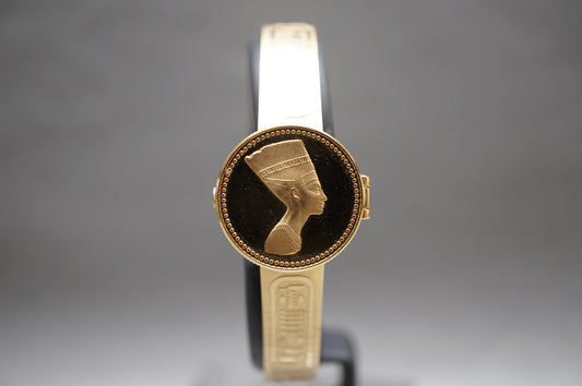 Vintage 1985 Seiko 1E20-0A20 Golden Nefertiti Bangle Ladies Quartz Watch