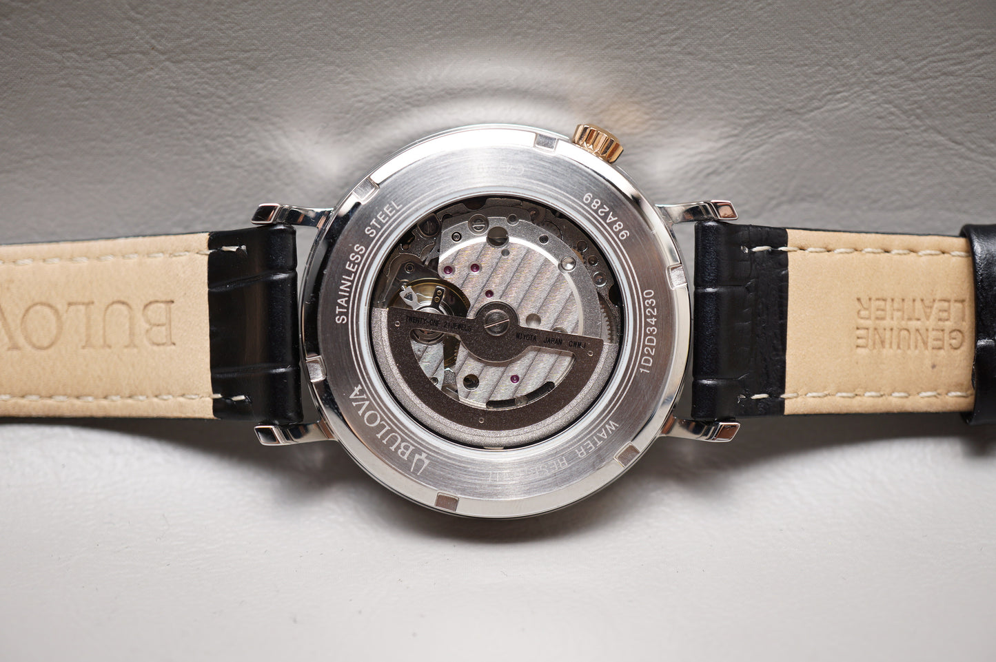 Bulova Classic Aerojet 98A289 Silver Dial Open Heart Automatic Watch