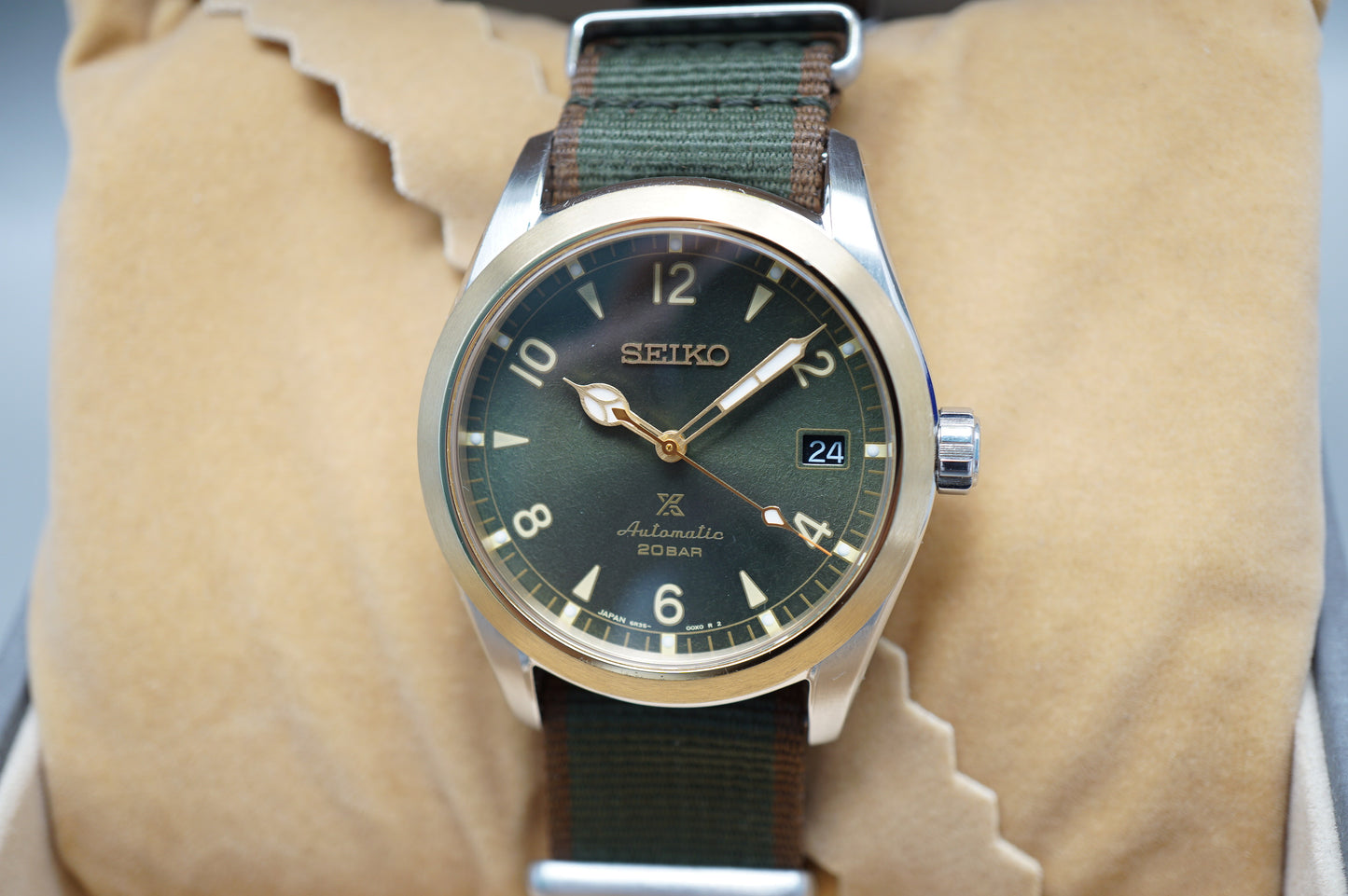 Seiko Prospex SBDC138 6R35 Green Gold Alpinist Automatic Watch