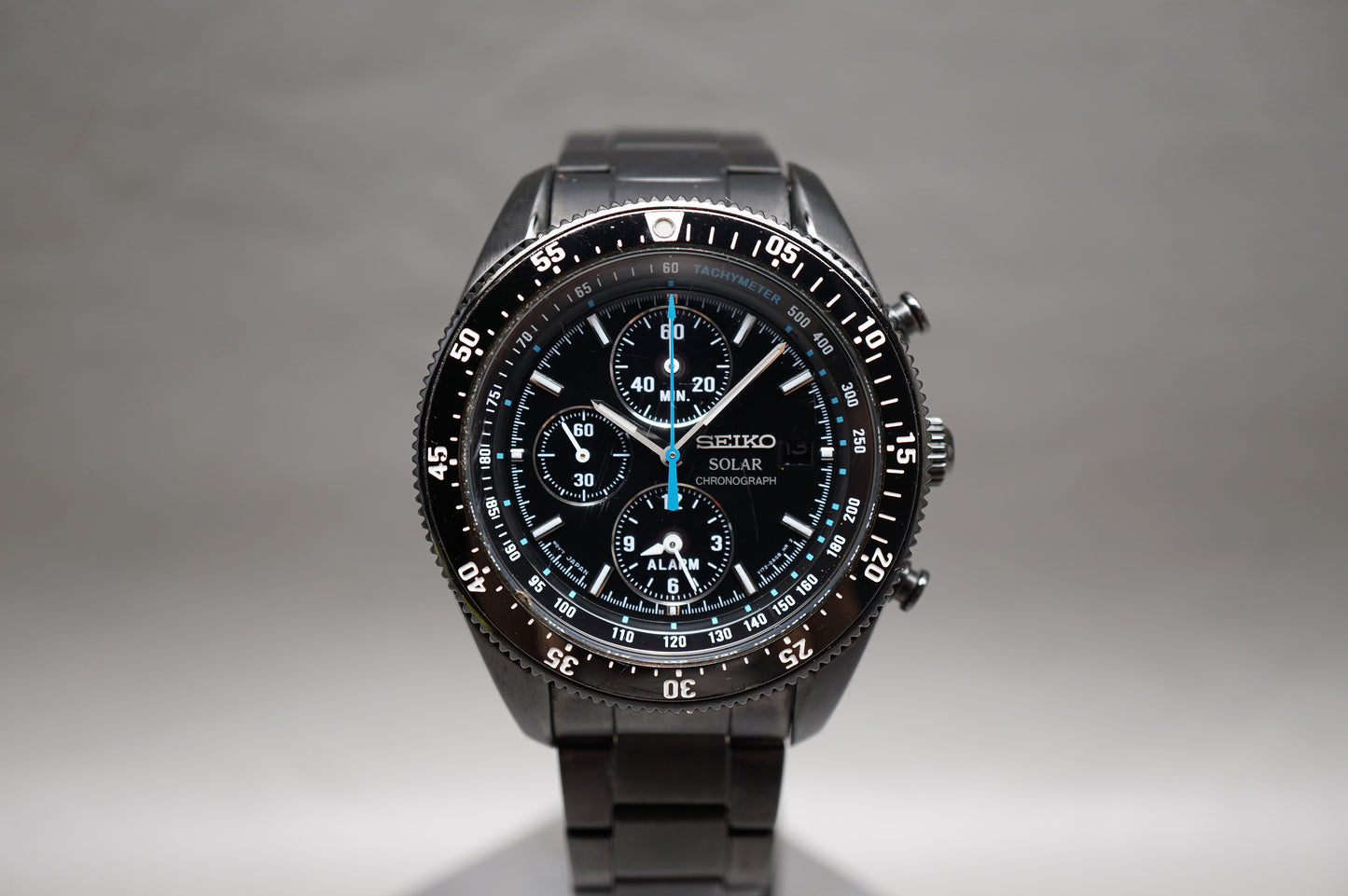 Seiko Prospex SBDL007 V172 Pvd Black Speedmaster Solar Quartz Chronograph Watch