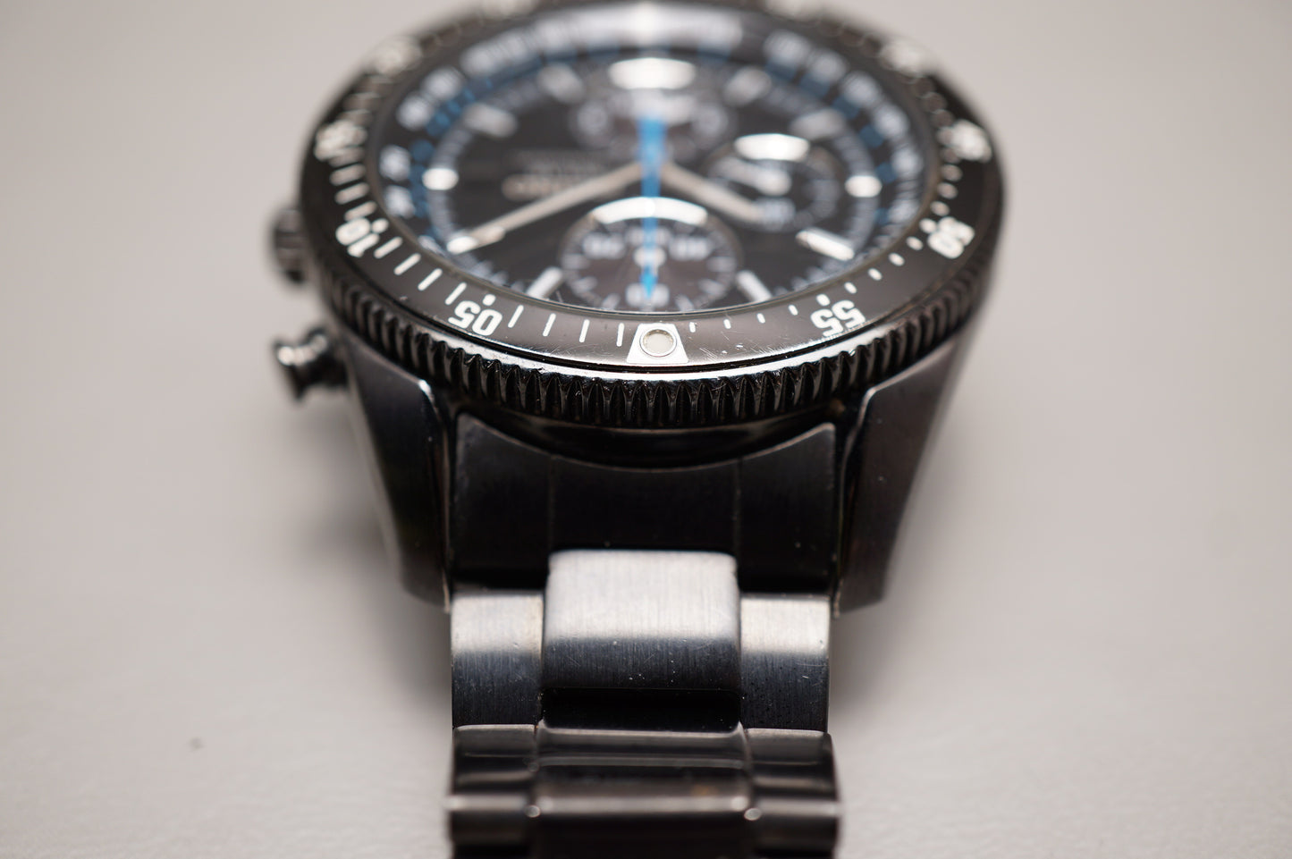 Seiko Prospex SBDL007 V172 Pvd Black Speedmaster Solar Quartz Chronograph Watch