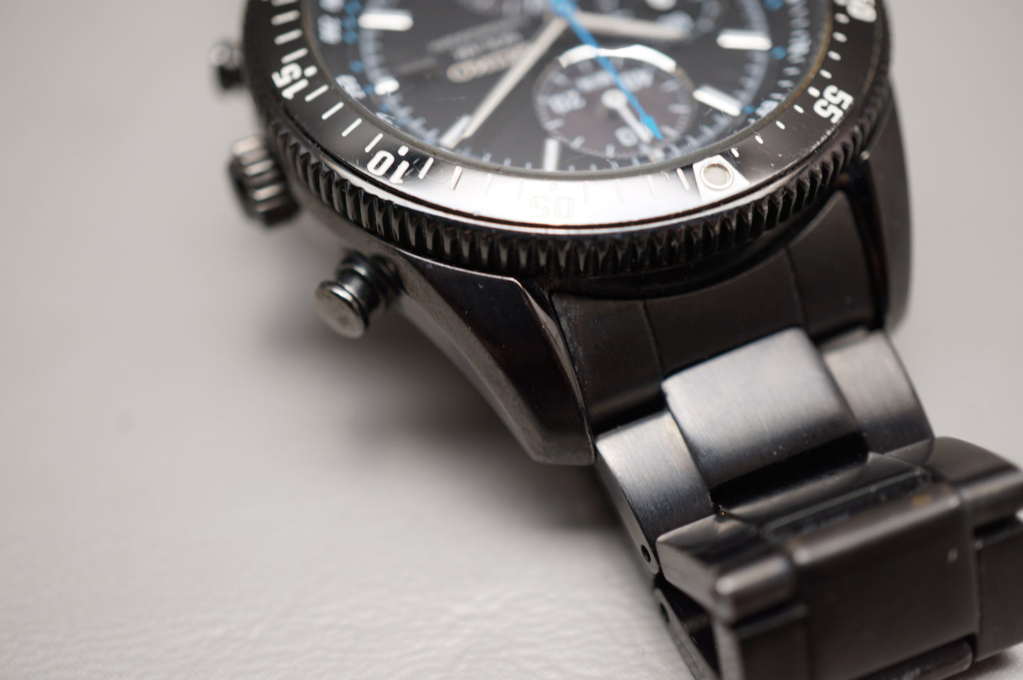 Seiko Prospex SBDL007 V172 Pvd Black Speedmaster Solar Quartz Chronograph Watch