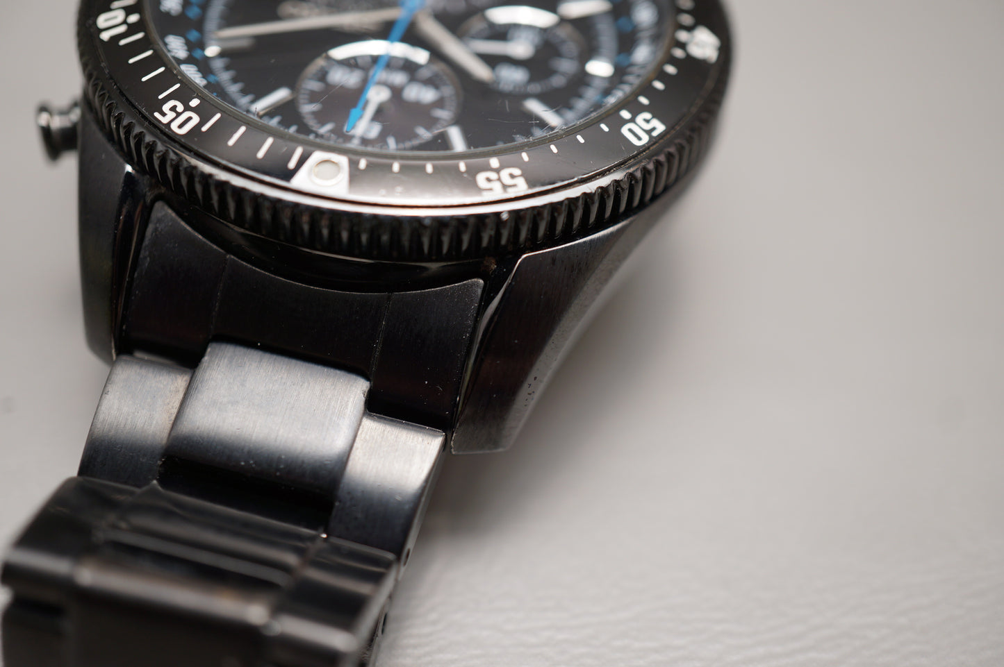 Seiko Prospex SBDL007 V172 Pvd Black Speedmaster Solar Quartz Chronograph Watch
