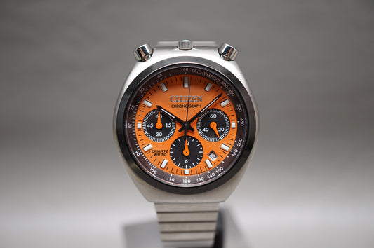 Citizen Record Label AN3660-81X V657 Orange Bullhead Quartz Chronograph Watch