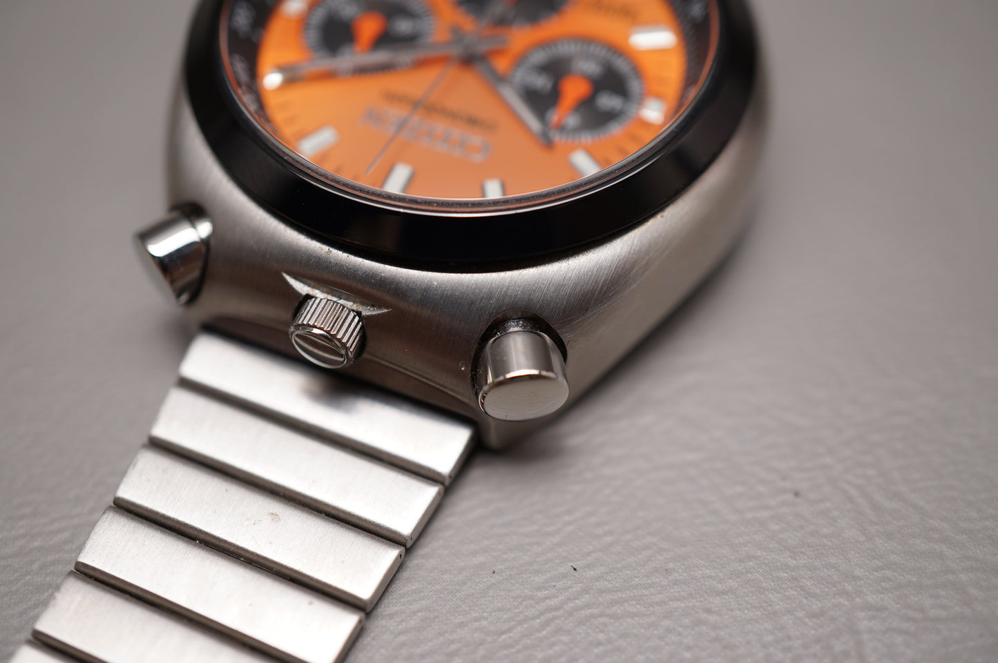 Citizen Record Label AN3660-81X V657 Orange Bullhead Quartz Chronograph Watch
