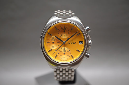 Vtinage Seiko Alba DEUA V657-6040 Orange Dial Quartz Chronograph Watch
