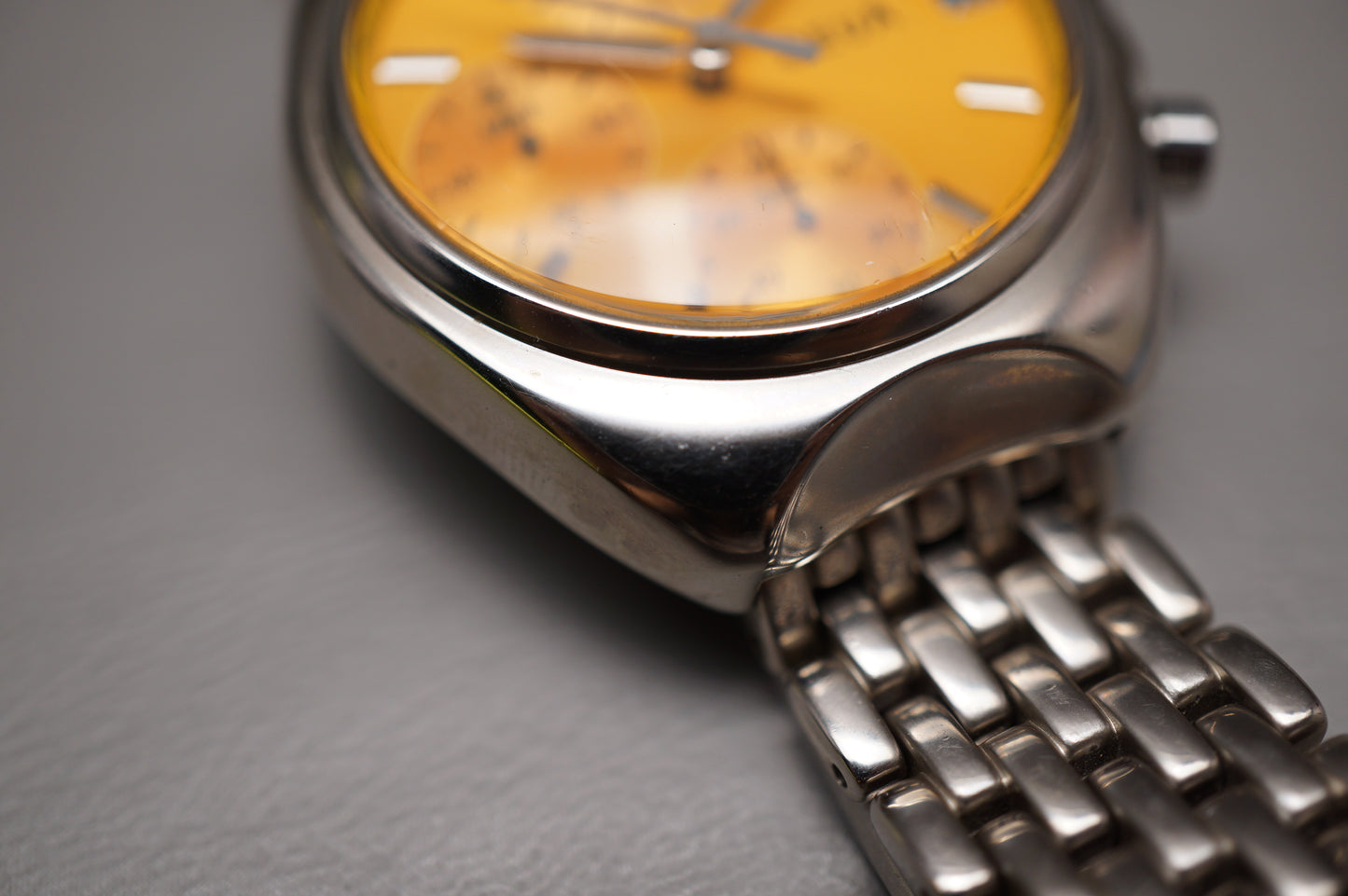 Vtinage Seiko Alba DEUA V657-6040 Orange Dial Quartz Chronograph Watch