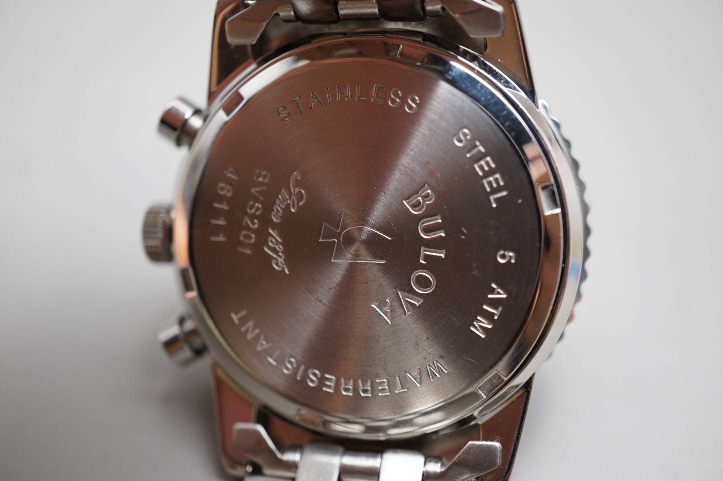 Bulova BVS201 Rare Reverse Panda Navitimer Style Quartz Chronograph Watch