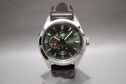 Orient Star WZ0121DK Somes Green Dial Open Heart Power Reserve Automatic Watch