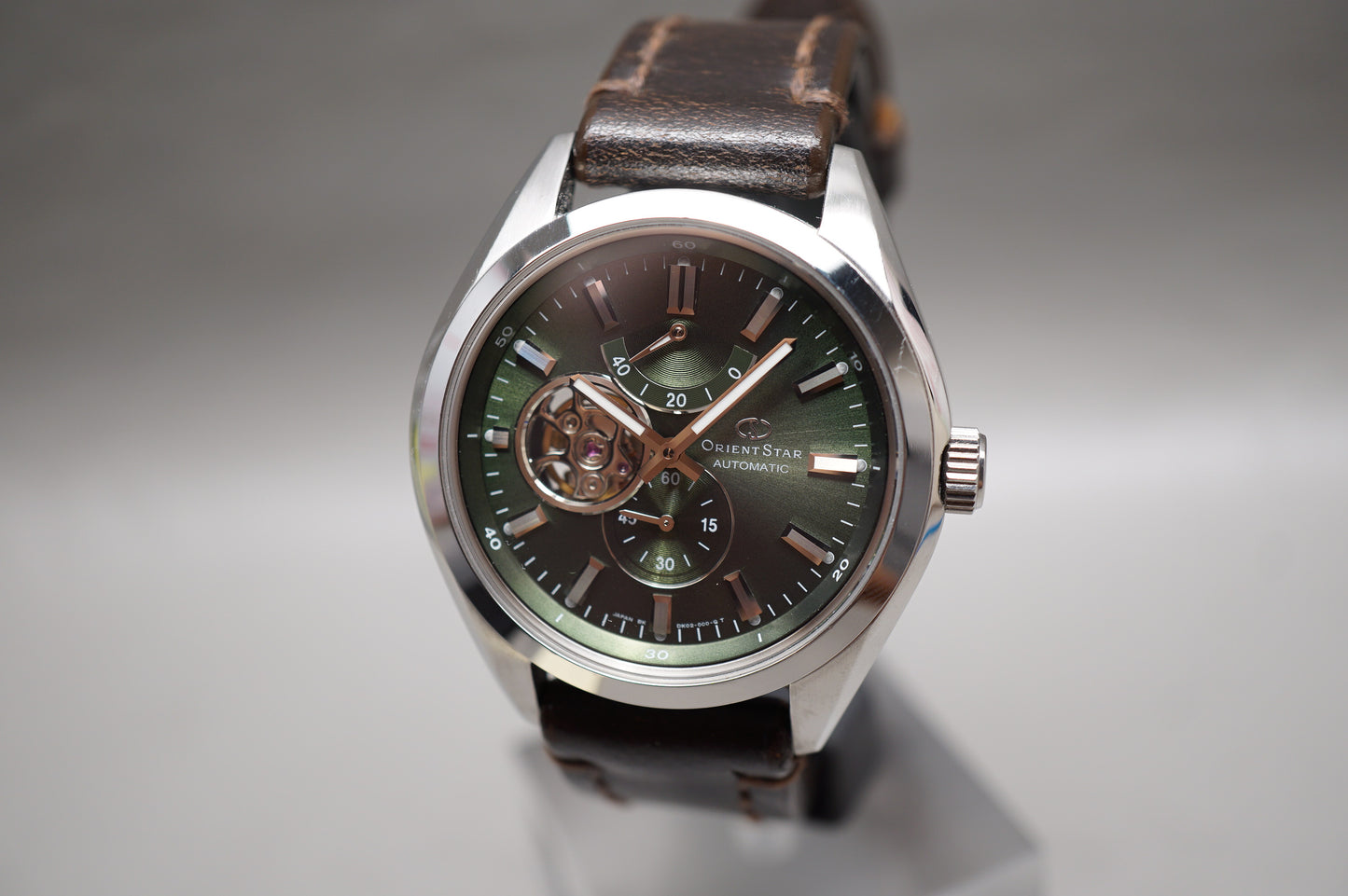 Orient Star WZ0121DK Somes Green Dial Open Heart Power Reserve Automatic Watch