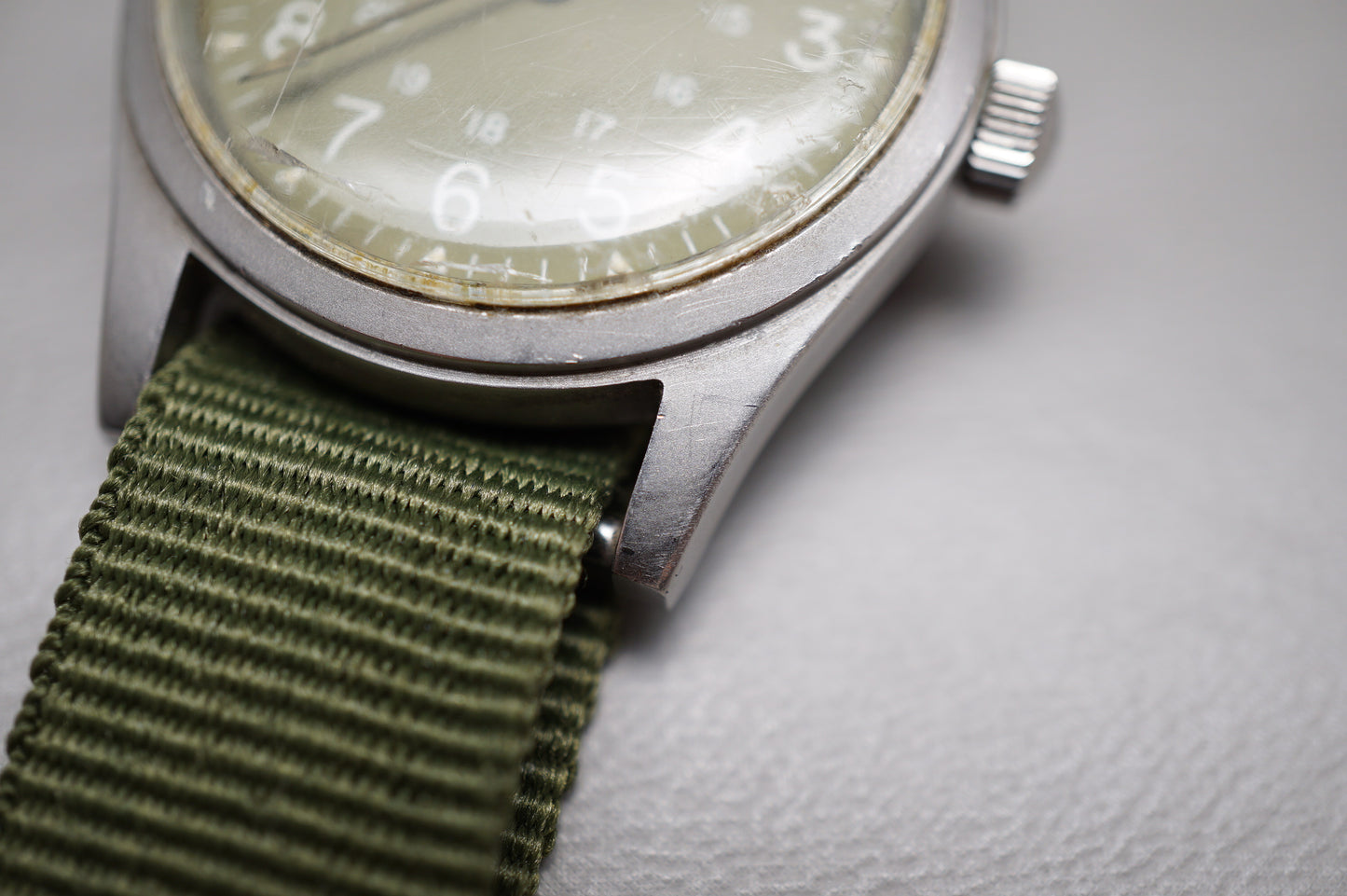 Vintage Hamilton Khaki Field H3 Olive Dial Handwound Mechanical Watch Original