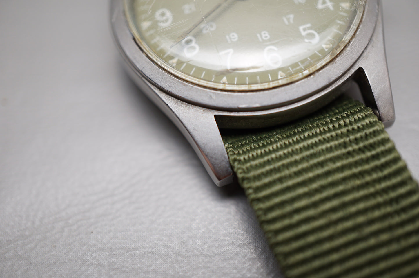 Vintage Hamilton Khaki Field H3 Olive Dial Handwound Mechanical Watch Original